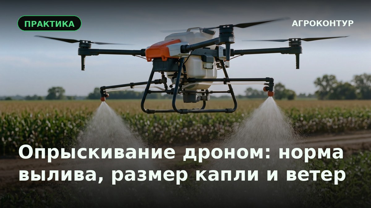Опрыскивание дроном: норма вылива, размер капли и скорость ветра